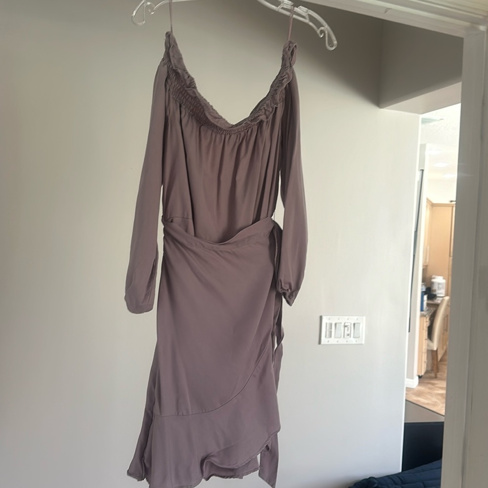 Off the shoulder, Lilac dress from